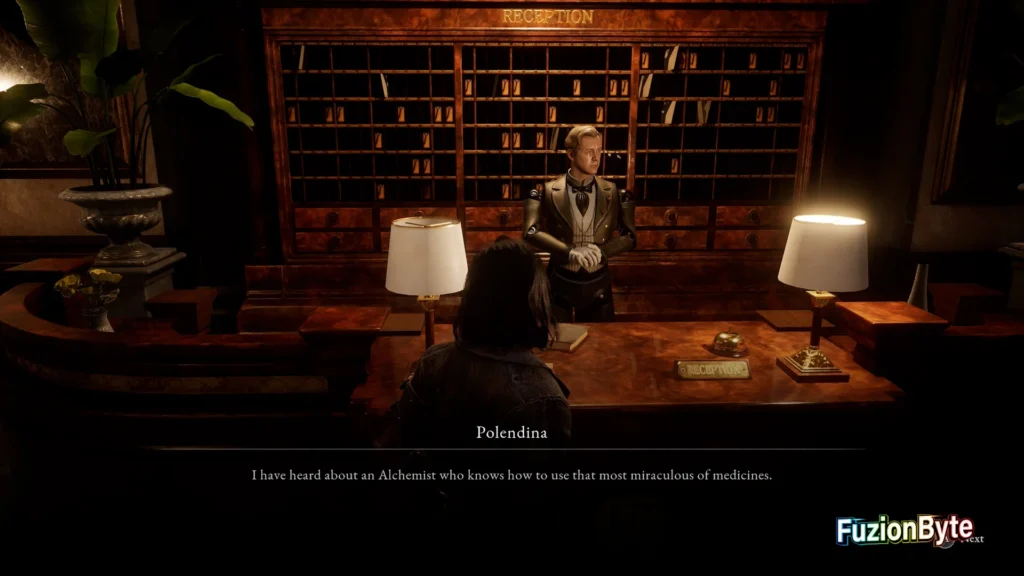 Lies of P The Story of the Refined Old Lady trophy guide Speak to Polendina about a cure