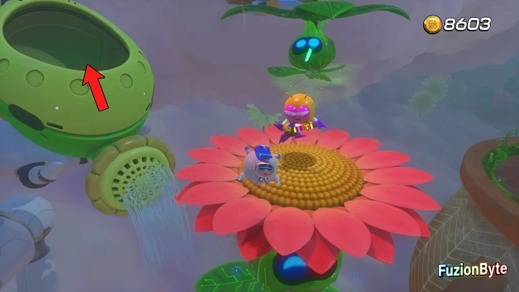 Astro Bot Camo Cosmos Balloon Breeze Bot locations Bot 5 Float over to the watering can