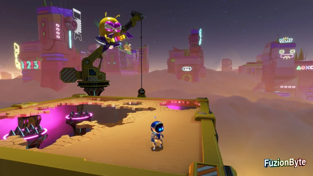 Astro Bot Camo Cosmos Crumble Rumble 4 Bot location Stand in the top right corner