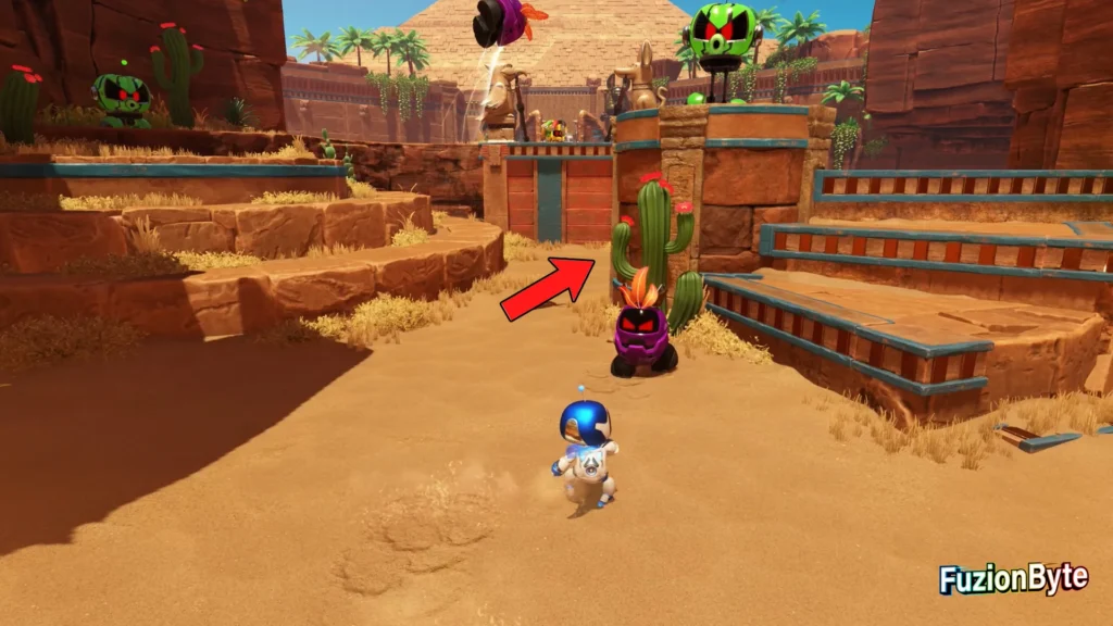 Astro Bot Camo Cosmos Heiroglitch Pyramid Bot locations Bot 1 Go right