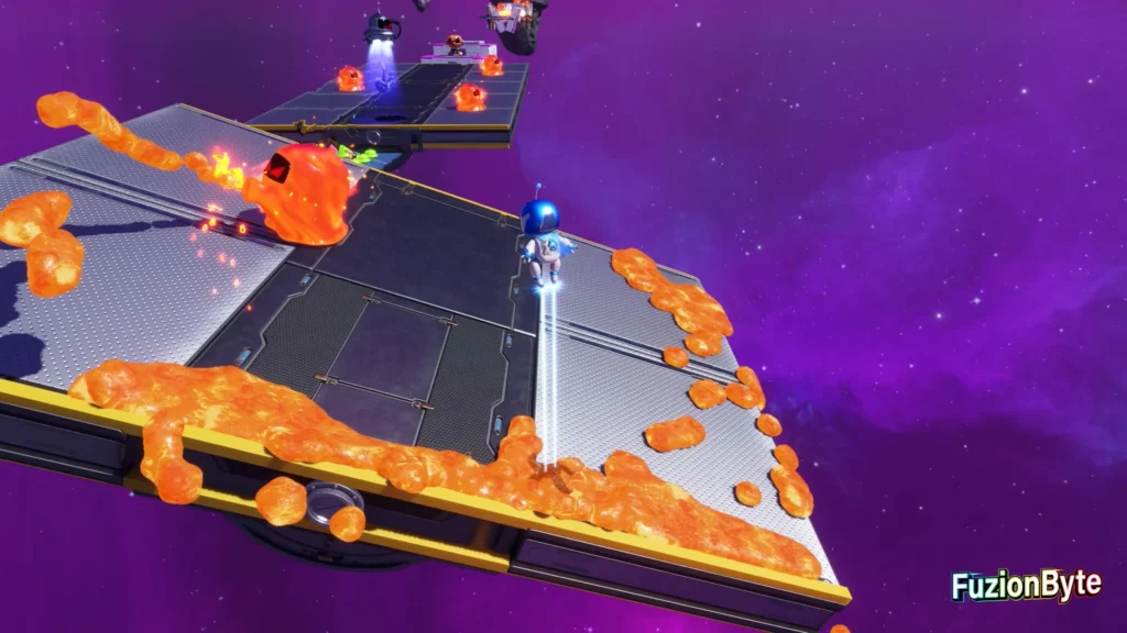 Astro Bot Camo Cosmos Splashing Sprint Bot location Run round the Fire Slime