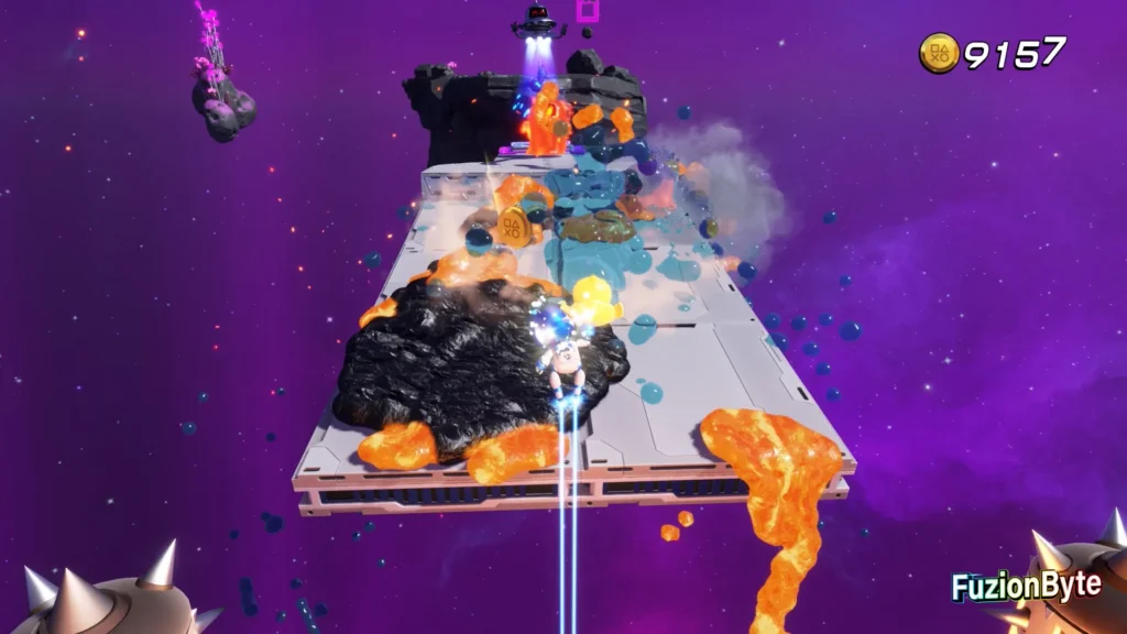 Astro Bot Camo Cosmos Splashing Sprint Bot location extinguish lava