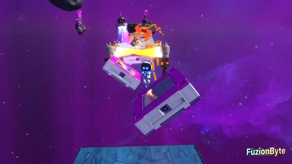 Astro Bot Camo Cosmos Splashing Sprint Bot location jump across platforms