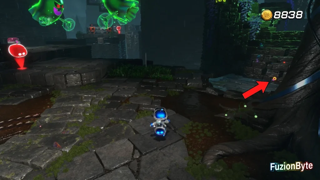 Astro Bot Camo Cosmos Spooky Time Bot locations Bot 4 Go right and pull the wires