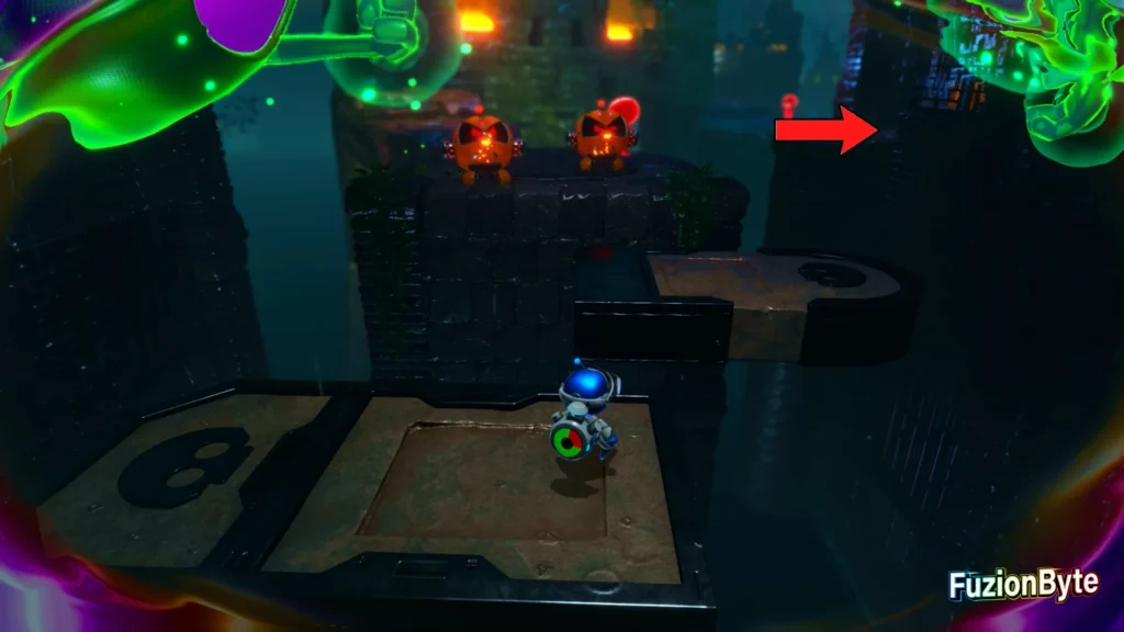 Astro Bot Camo Cosmos Spooky Time Bot locations Bot 5 go right