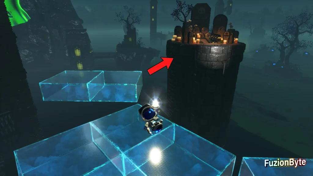 Astro Bot Camo Cosmos Spooky Time Bot locations Bot 6 Alpha Female Go right