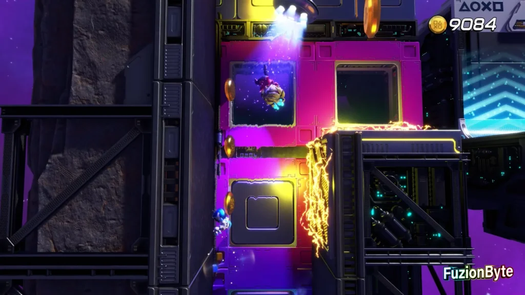 Astro Bot Camo Cosmos Vertical Velocity Bot location Jump across