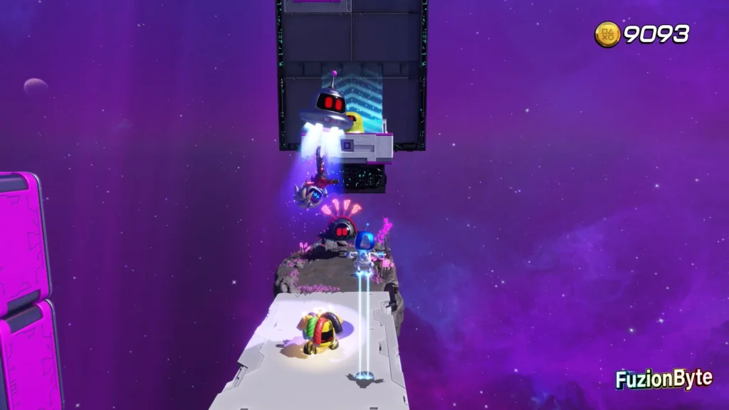 Astro Bot Camo Cosmos Vertical Velocity Bot location defeat electrified enemy