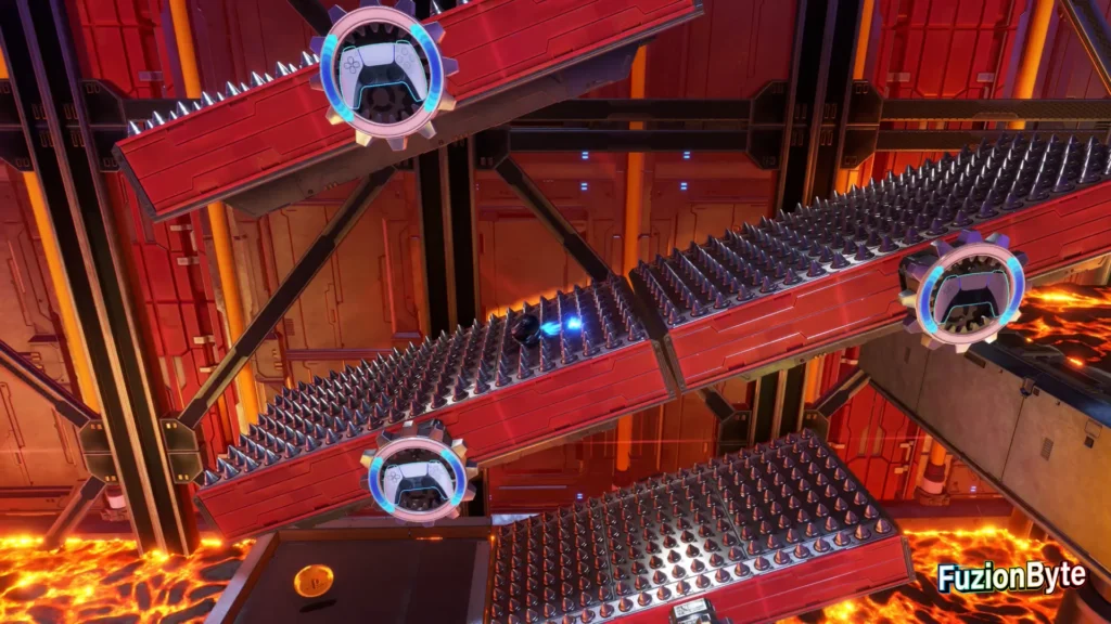 Astro Bot Feather Cluster Cannon Brawl Bot Locations Bot 4, Nexus Dweller Roll down the spikes