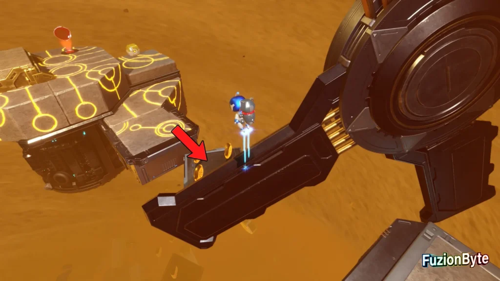 Astro Bot Feather Cluster Djinny of the Lamp Bot locations Bot 7, Defender of Hekseville Land on the small platform