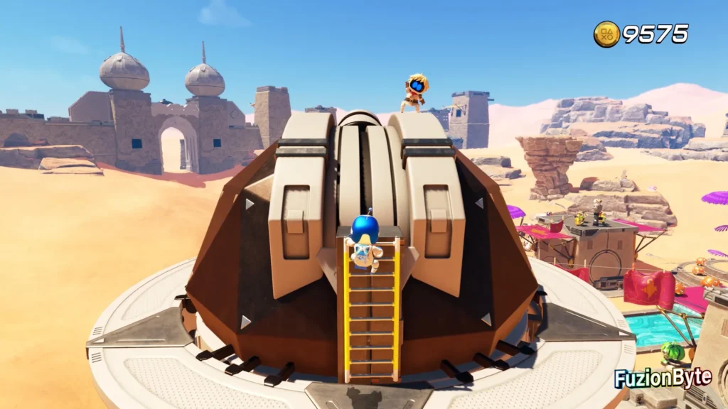 Astro Bot Feather Cluster Djinny of the Lamp Bot locations bot 1, Galactic Pirate Climb the ladder