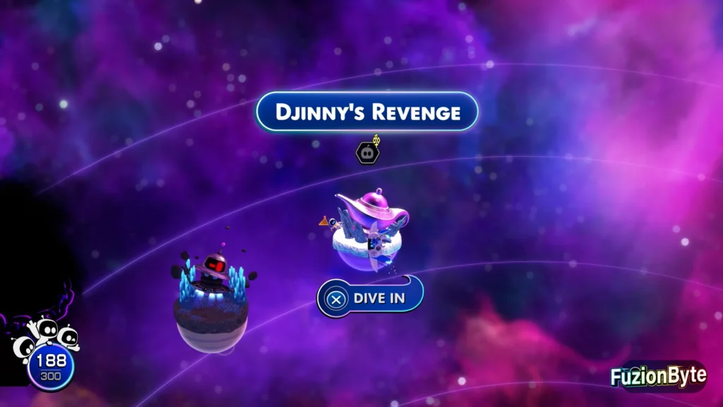 Astro Bot Feather Cluster Djinny's Revenge Bot location Enter the biome