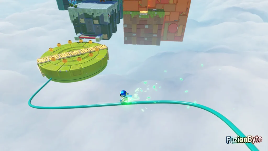 Astro Bot Feather Cluster Luna Sola Bot Locations Bot 5 Slide down grind rail