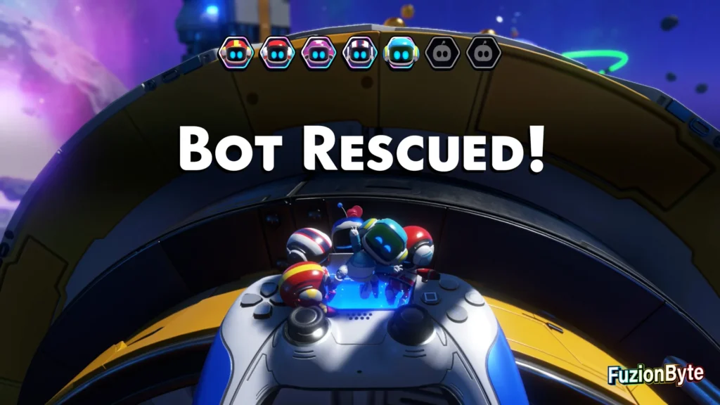 Astro Bot Feather Cluster Orbital Blitz Bot locations Bot 5, Future Racer Rescued