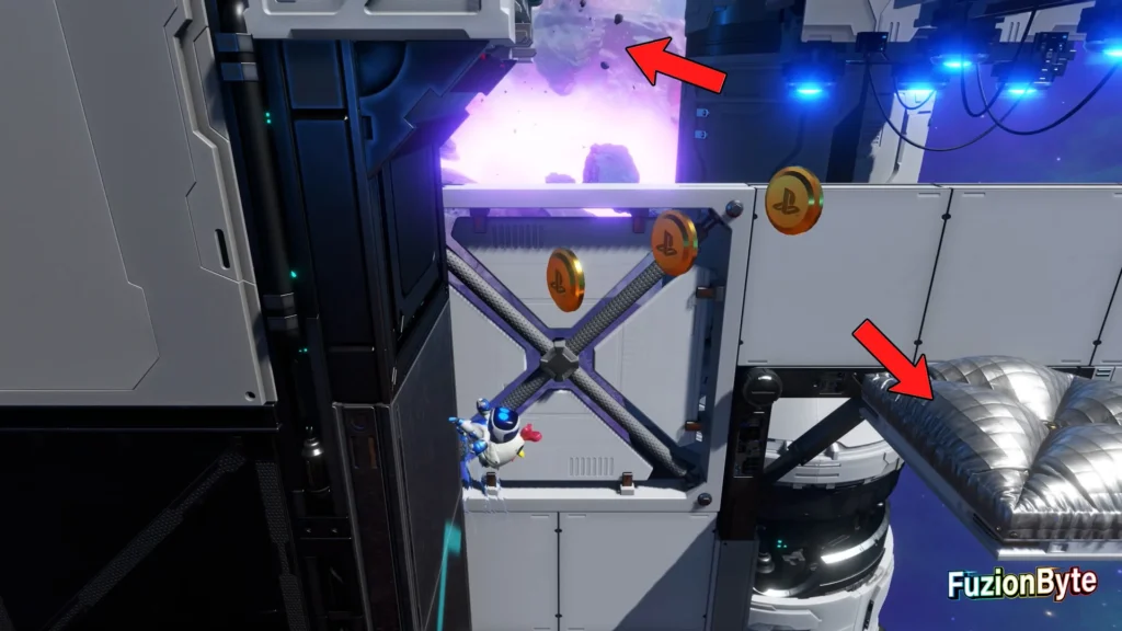 Astro Bot Feather Cluster Puzzle Pieces Orbital Blitz Puzzle Piece 3 Bounce on the pad and go left