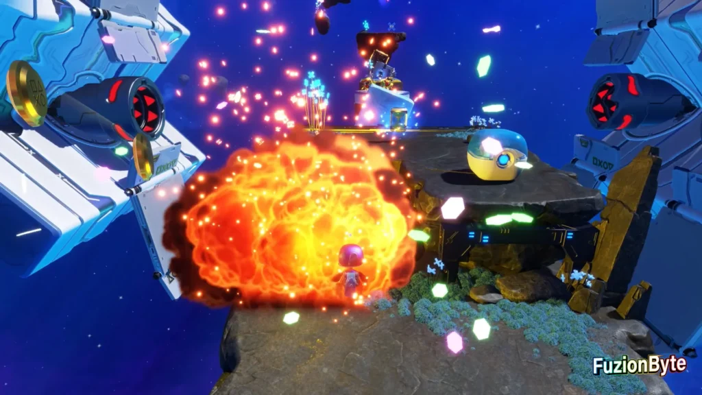 Astro Bot Feather Cluster Slowdown Showdown Bot location Destroy the Fire Lizard