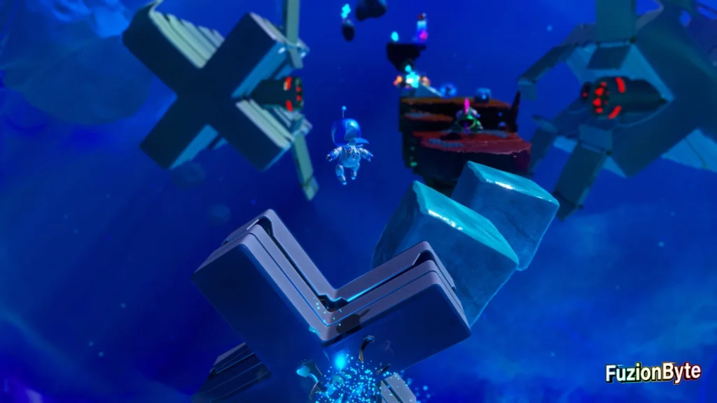 Astro Bot Feather Cluster Slowdown Showdown Bot location Platform across