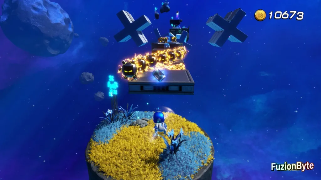 Astro Bot Feather Cluster Slowdown Showdown Bot location Throw the next capsule