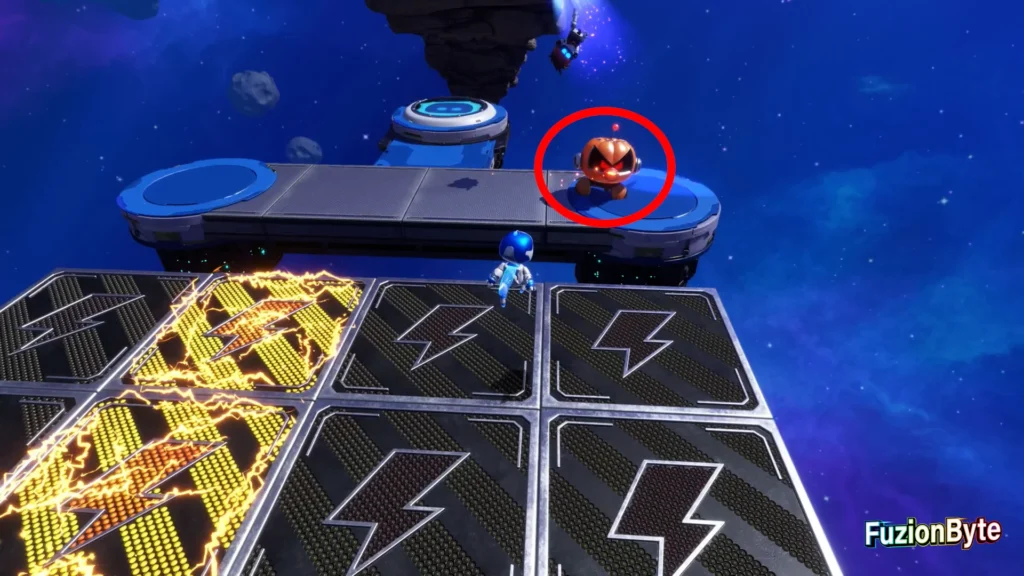 Astro Bot Feather Cluster To The Beat Bot Location Avoid Pumpkin and Electric Pads
