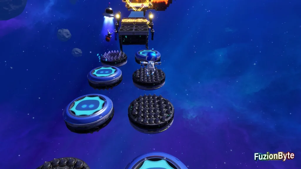 Astro Bot Feather Cluster To The Beat Bot Location Cautiously jump across