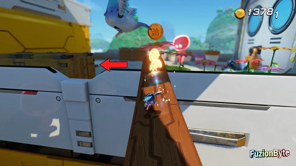 Astro Bot Lost Galaxy Bot Locations Boxel Bust-Up Jump off the branch and go left