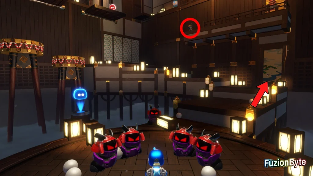 Astro Bot Lost Galaxy Danger Dojo Bot locations Bot 3, Western Warrior Go through the wall