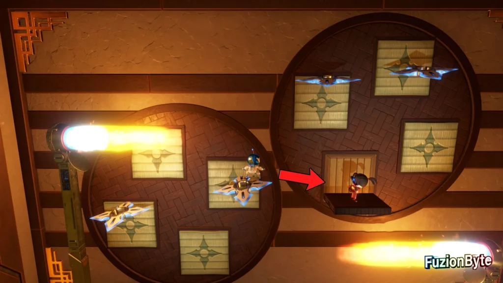 Astro Bot Lost Galaxy Danger Dojo Bot locations Bot 5, Demon Swrodsman Jump across