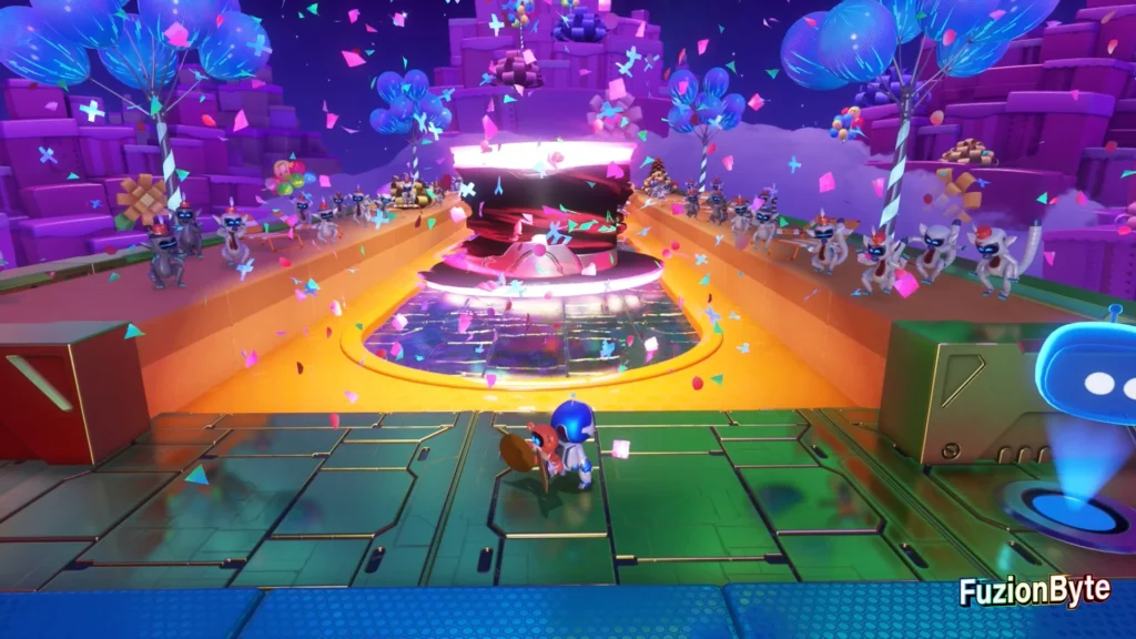 Astro Bot Lost Galaxy Final Encore Bot locations Bot 5, Groovy Reporter Clap at the spinning stick