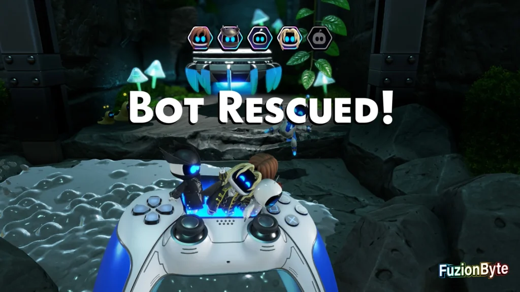 Astro Bot Lost Galaxy Funky Fungi Bot locations Bot 4, Dandy Dhampir Rescued