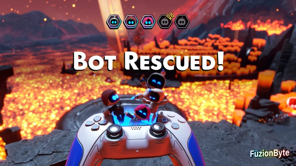 Astro Bot Lost Galaxy Furnace Fever Bot locations Bot 3, Neon Avenger Rescued
