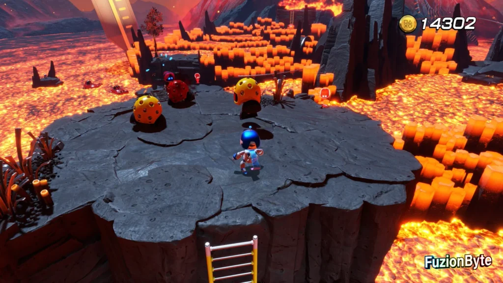 Astro Bot Lost Galaxy Furnace Fever Bot locations Bot 3, Neon Avenger Take out the enemies