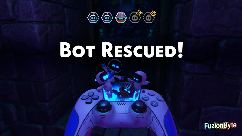 Astro Bot Lost Galaxy Ghouls and Bots Bot locations Bot 3, Fragile Knight Rescued