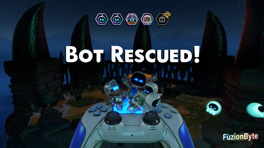 Astro Bot Lost Galaxy Ghouls and Bots Bot locations Bot 4, Eternal Knight Rescued