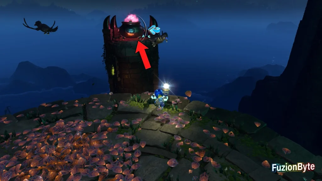 Astro Bot Lost Galaxy Ghouls and Bots Bot locations Bot 4, Eternal Knight Throw light bulb at Cauldron