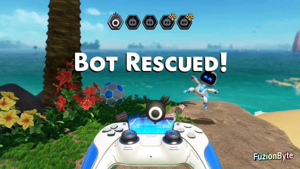 Astro Bot Lost Galaxy Turtles in Trash bot locations Bot 1, Tribal Flagbearer Rescued
