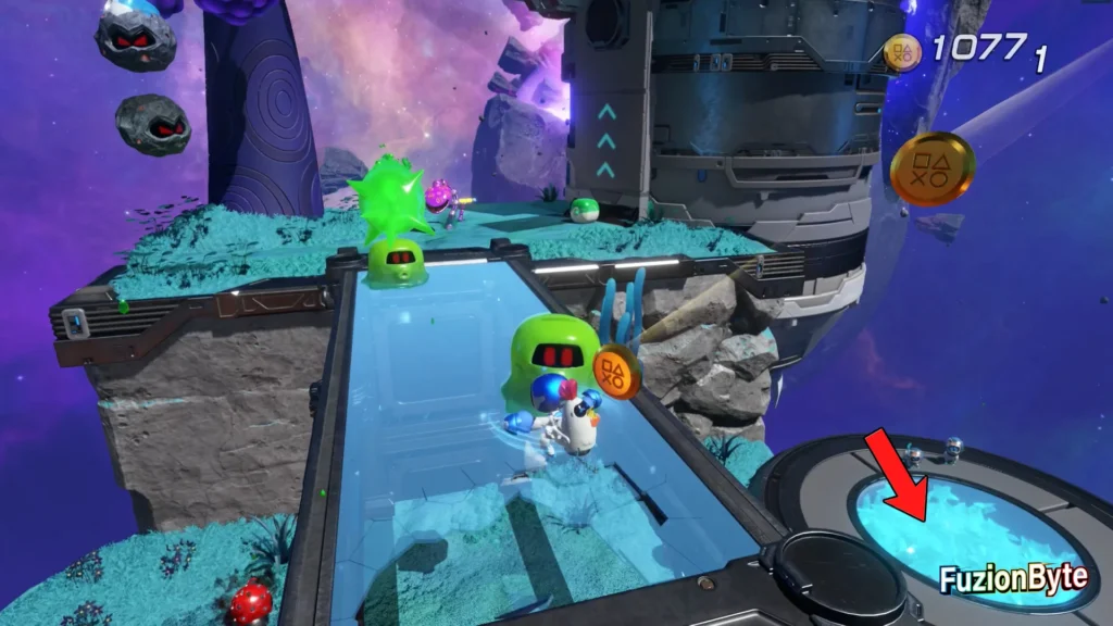 Astro Bot Orbital Blitz Bot Locations Bot 2, Anti-Grav Ace Smash through the glass