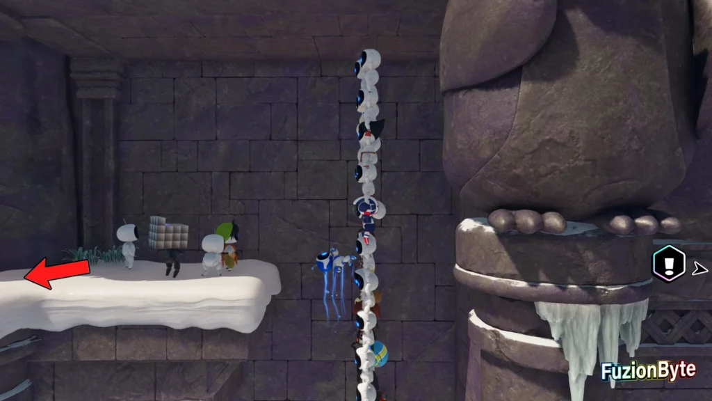 Astro Bot Crash Site Bot Locations Arctic Crash Site Restorative Flora Run up the wall and go left