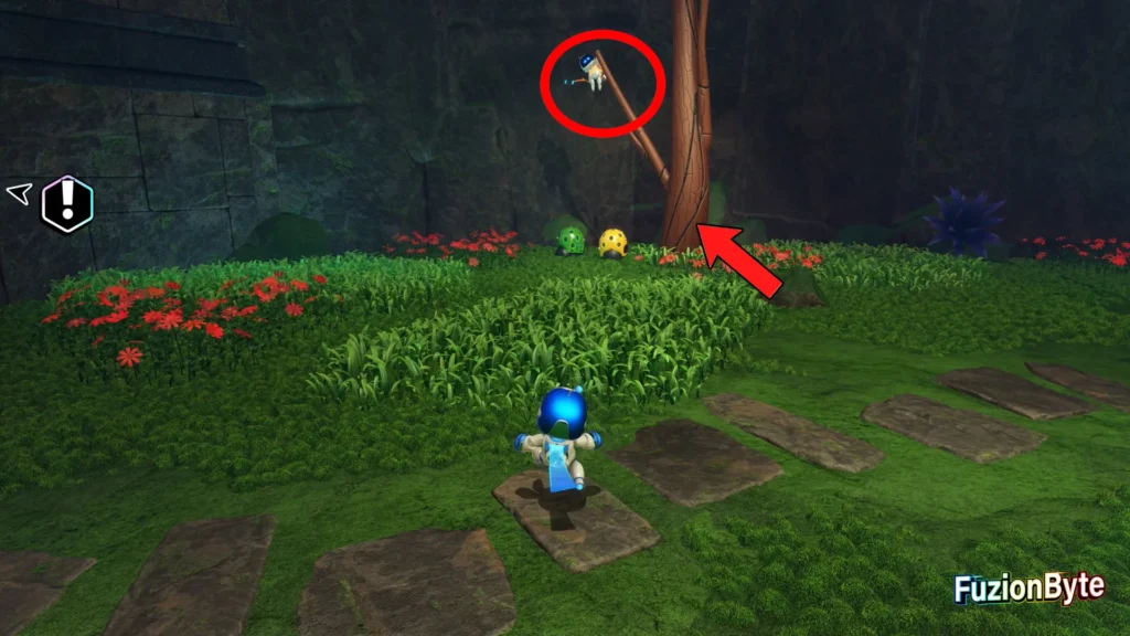 Astro Bot Crash Site Bot Locations Jungle Crash Site Tree Hanger Hit the tree and defeat the enemies