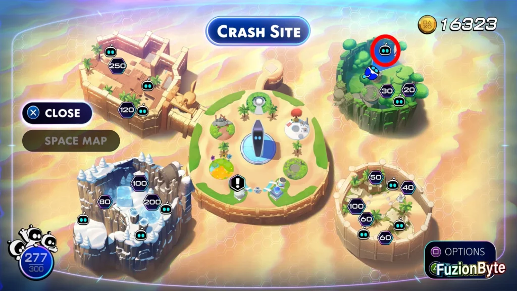Astro Bot Crash Site Bot Locations Jungle Crash Site Wall Climber Map