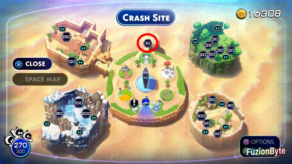 Astro Bot Crash Site Bot Locations Main Crash Site 2 Trapped Bots Map