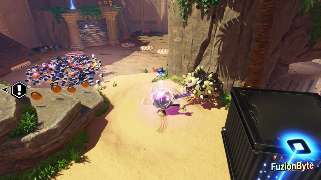 Astro Bot Crash Site Bot Locations Seaside Crash Site 4 Caged Bots Defeat the Sentry