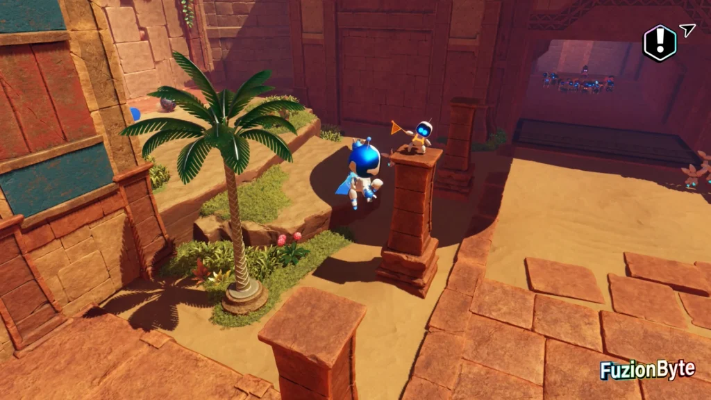 Astro Bot Crash Site Bot locations Egyptian Crash Site Pillar Bot Platform across