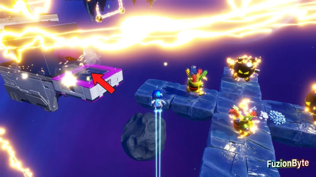 Astro Bot Great Master Challenge Jump across to the left avoiding the enemies