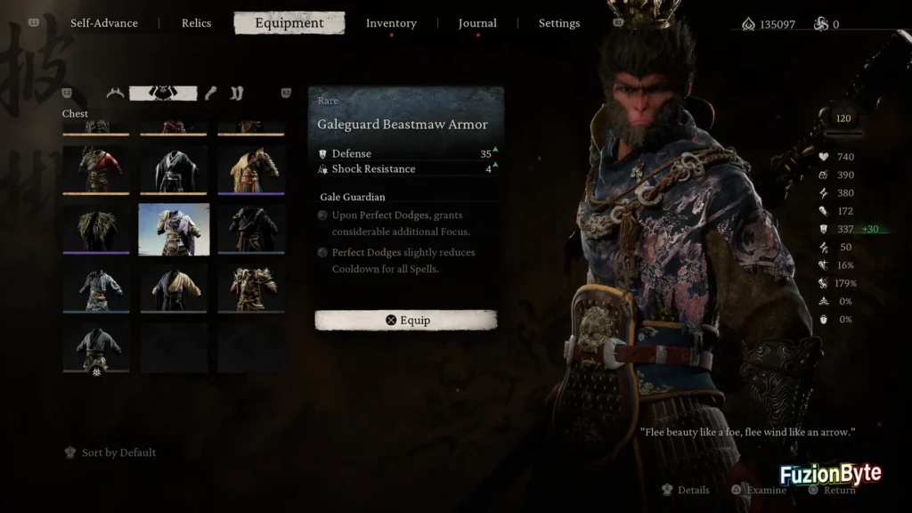 Black Myth Wukong Chest Armour Galeguard Beastmaw Armor