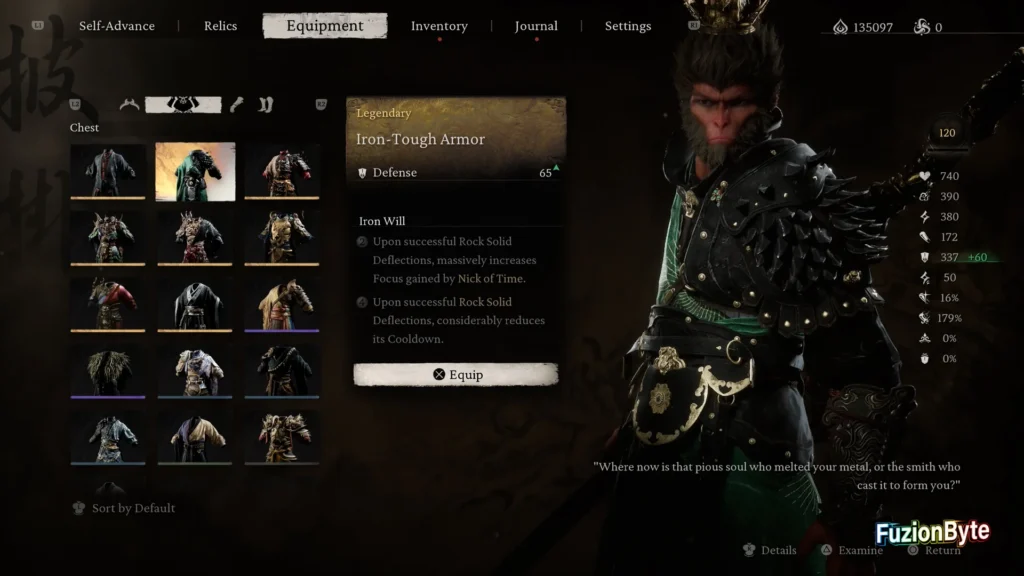 Black Myth Wukong Chest Armour Iron-Tough Armor