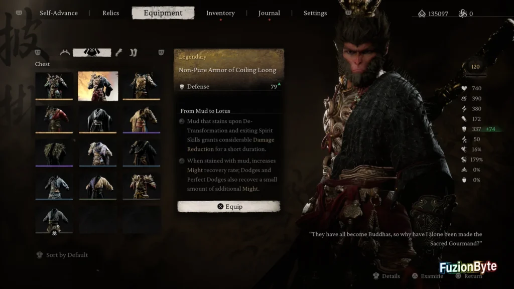 Black Myth Wukong Chest Armour Non-Pure Armor of Coiling Loong