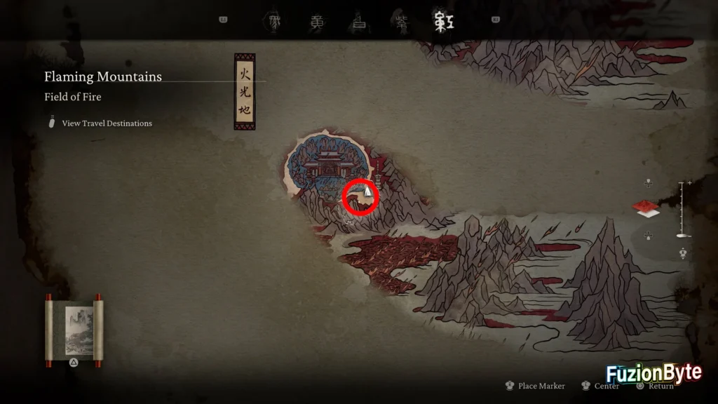 Black Myth Wukong Scenic Seeker The Crag, Ashen Pass III Map