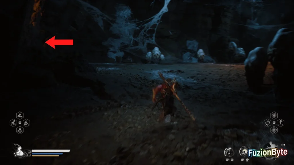 Black Myth Wukong Scenic Seeker trophy guide Cave Depths, Lower Hollow Go through the crack