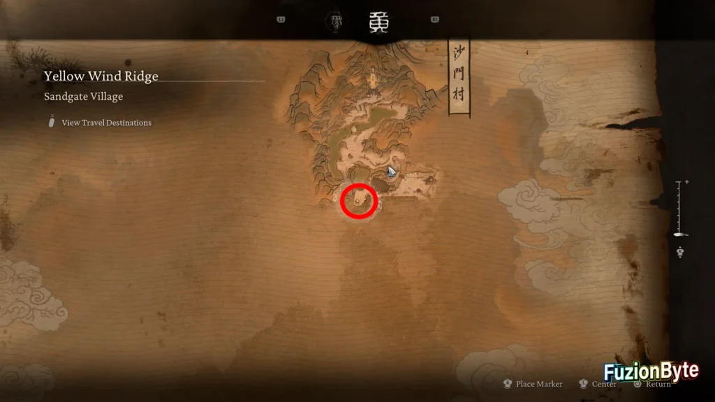 Black Myth Wukong Scenic Seeker trophy guide The Altar Sandgate Village Map