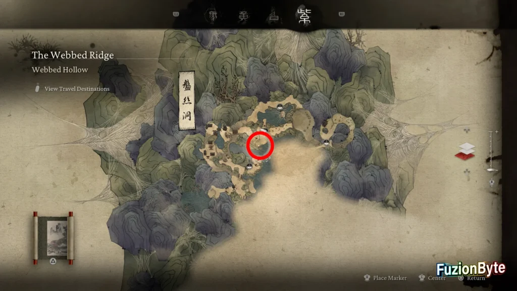 Black Myth Wukong Scenic Seeker trophy guide The Tree, Middle of the Hollow Map